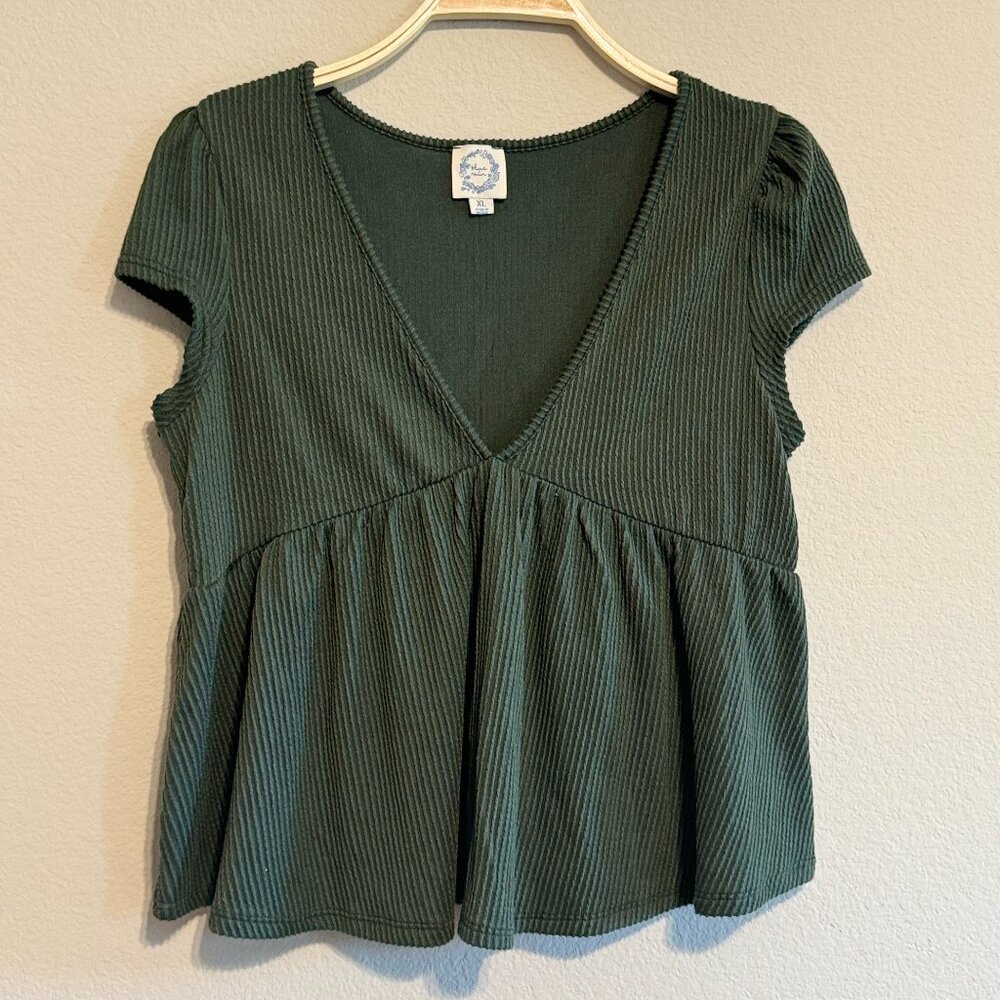 Green Babydoll Top